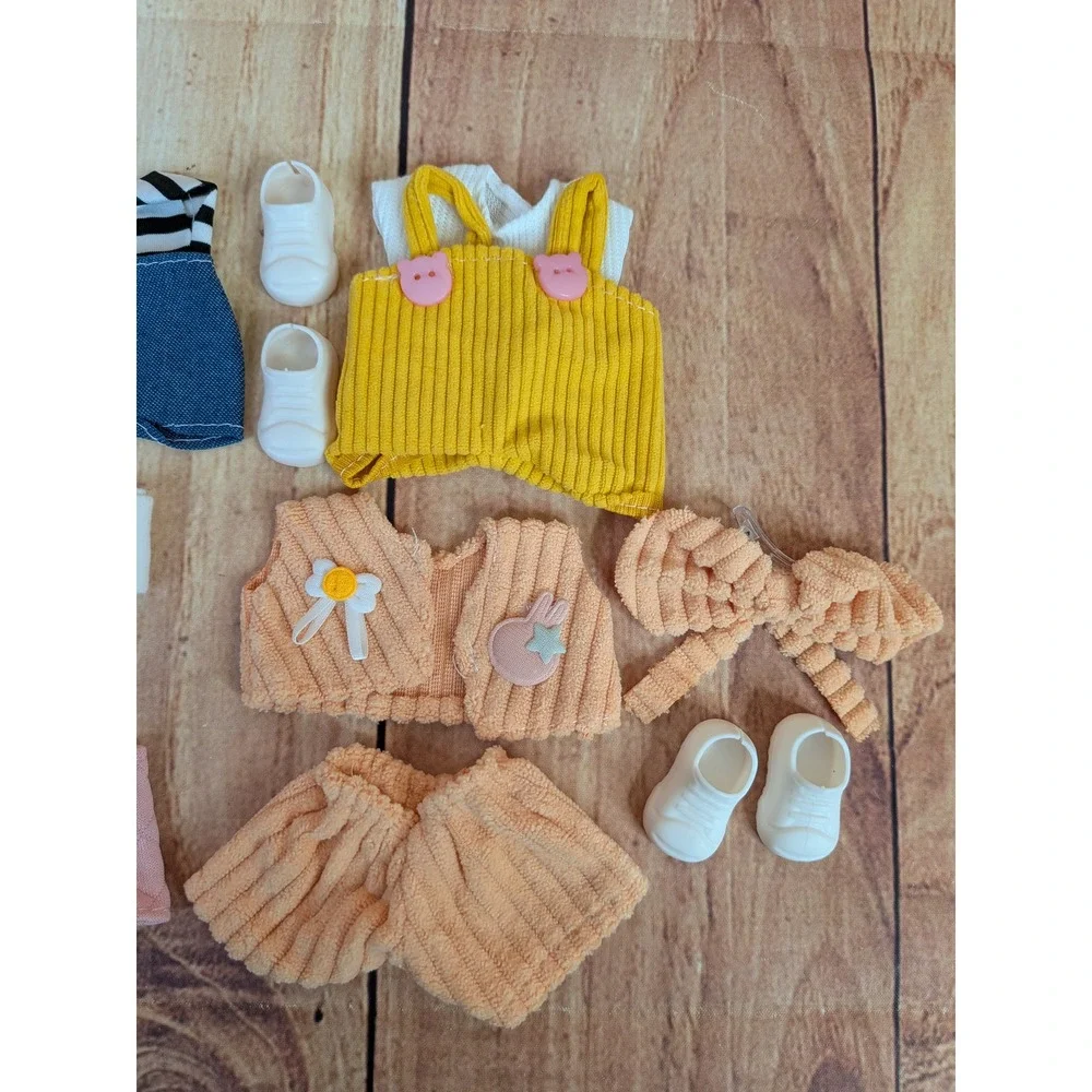 4 Clothes Outfits Shoes Fits Labubu Doll - Clothing For 17cm Plush Dolls #1
